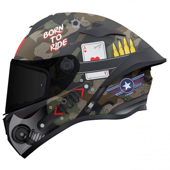 MT Targo S Patton A1 Matt Green Camo Full Face Helmets - SKU M1343A510123