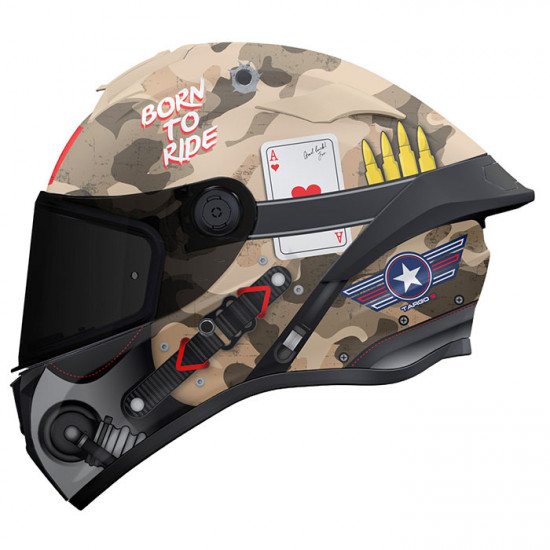 MT Targo S Patton A2 Matt Sand Camo Full Face Helmets - SKU M1343A510223