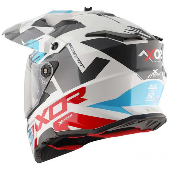 Axor X-Cross White Red Full Face Helmets - SKU AXR017S