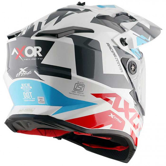 Axor X-Cross White Red Full Face Helmets - SKU AXR017S