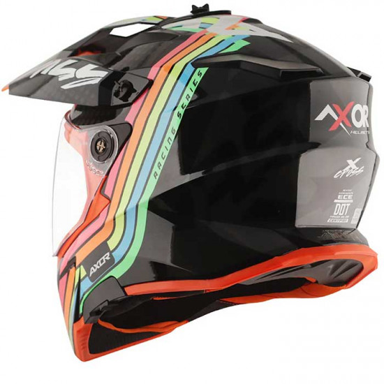 Axor X-Cross Black Grey Full Face Helmets - SKU AXR018S from RaceLeathers Motorcycle Clothing