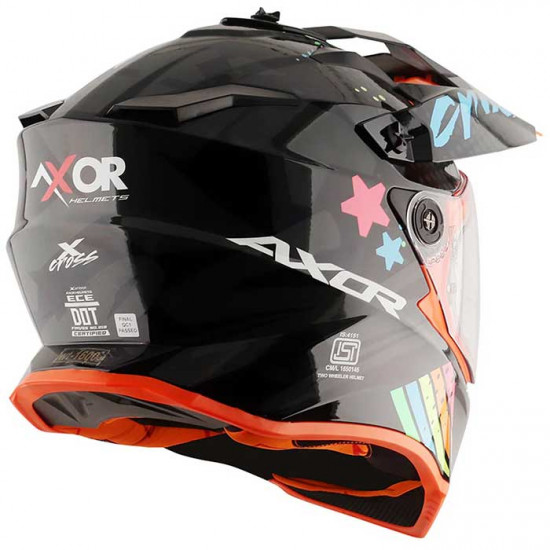 Axor X-Cross Black Grey Full Face Helmets - SKU AXR018S from RaceLeathers Motorcycle Clothing