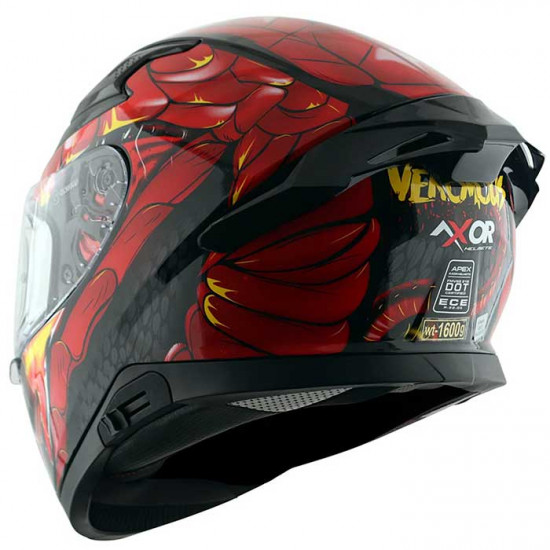 Axor Apex Venomous Black Red Full Face Helmets - SKU AXR021S