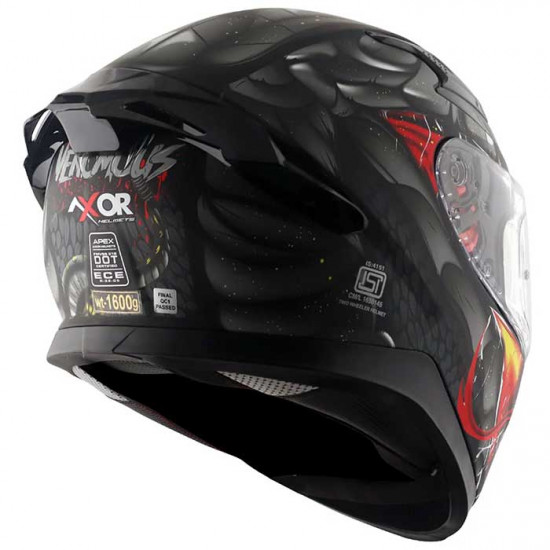 Axor Apex Venomous Matt Black Grey Full Face Helmets - SKU AXR022S