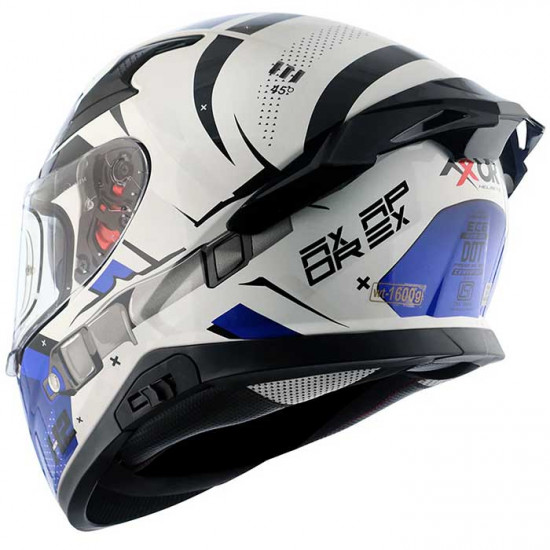 Axor Apex Hex 2 White Blue Full Face Helmets - SKU AXR025S