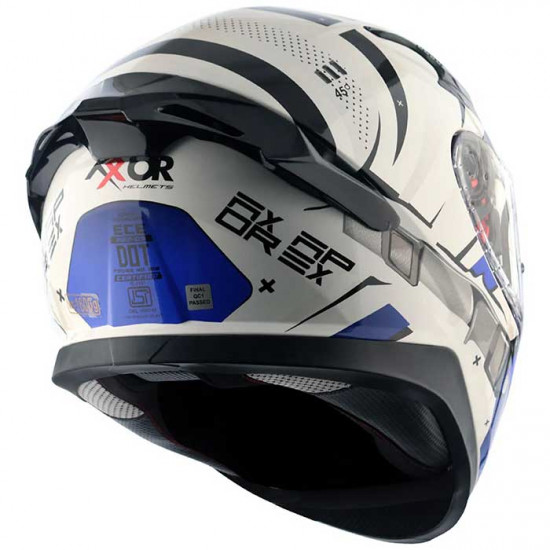 Axor Apex Hex 2 White Blue Full Face Helmets - SKU AXR025S