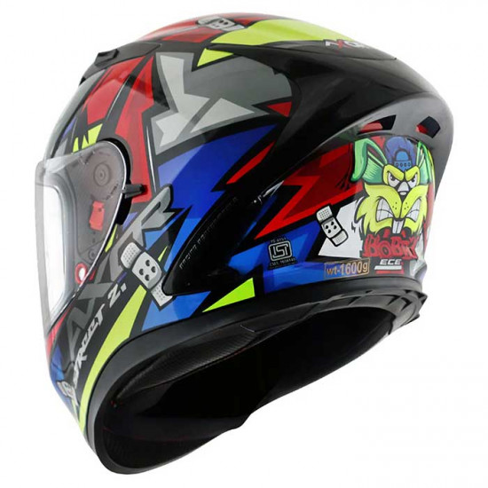 Axor Street Bobby Black Red Full Face Helmets - SKU AXR028S