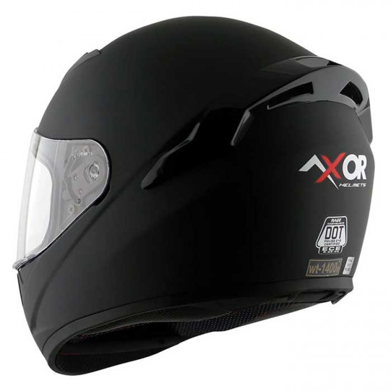 Axor Rage Matt Black Full Face Helmets - SKU AXR037S from RaceLeathers Motorcycle Clothing