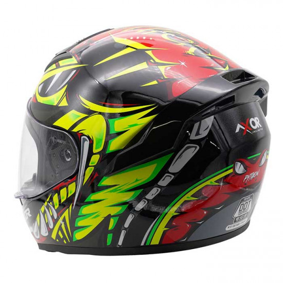 Axor Rage Python Red Yellow Black Full Face Helmets - SKU AXR041S