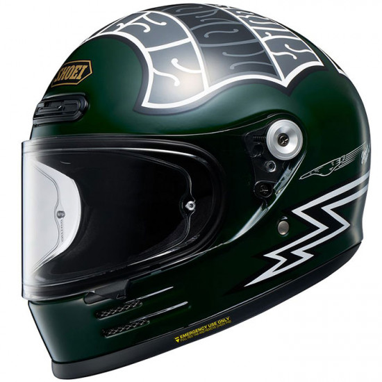 Shoei Glamster 06 Heiwa Motorcycles TC-4 Green Helmet