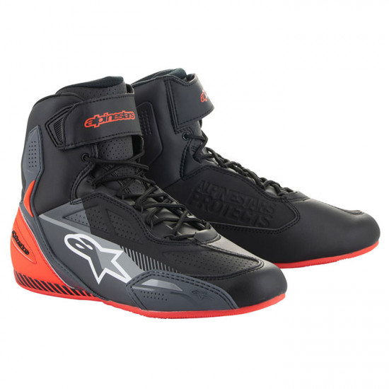 Alpinestars Faster-3 Shoes Black Grey Red Fluo