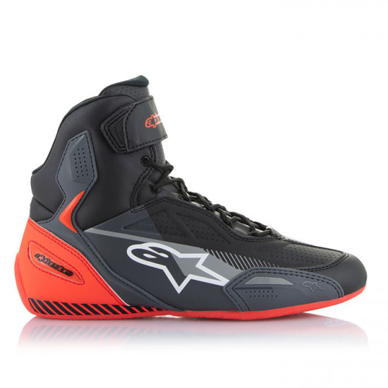 Alpinestars Faster-3 Shoes Black Grey Red Fluo Mens Motorcycle Touring Boots - SKU 2510219113040