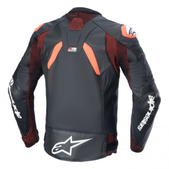 Alpinestars GP Plus R V4 Rideknit Leather Jacket Black Red Fluo White