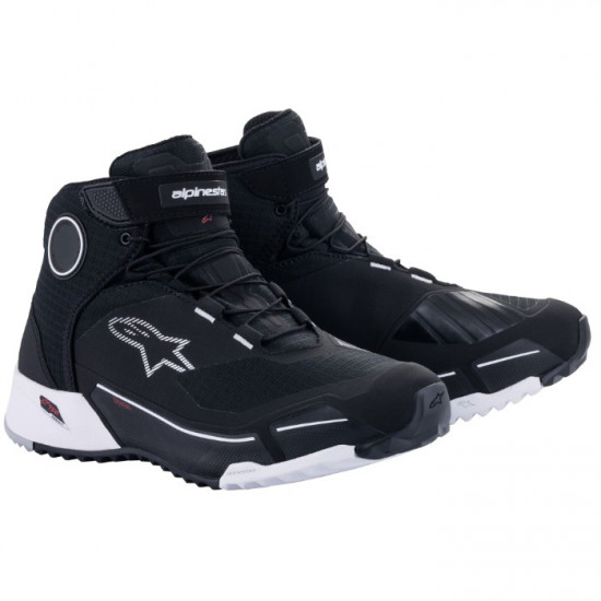 Alpinestars CR-X Drystar Riding Shoes Black White Mens Motorcycle Touring Boots - SKU 26118201210