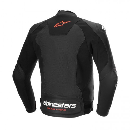 Alpinestars Faster V3 Airflow Leather Jacket Black Red Fluo