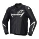 Alpinestars Faster V3 Leather Jacket Black White