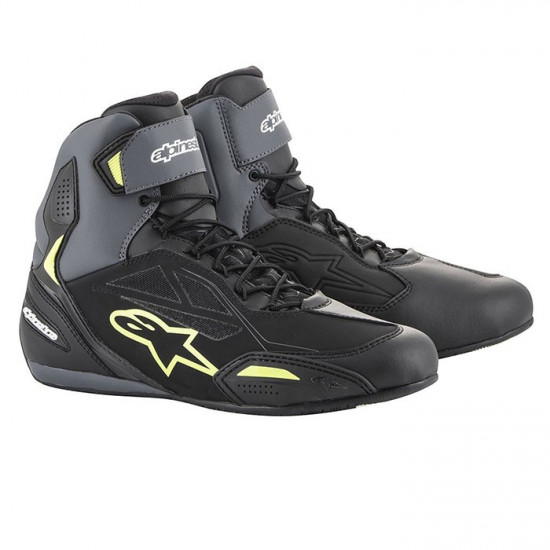 Alpinestars Faster-3 DS Shoes Black Grey Yellow Fluo