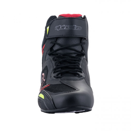 Alpinestars Faster-3 Rideknit Shoes Black Red Yellow Fluo Mens Motorcycle Touring Boots - SKU 251031913641