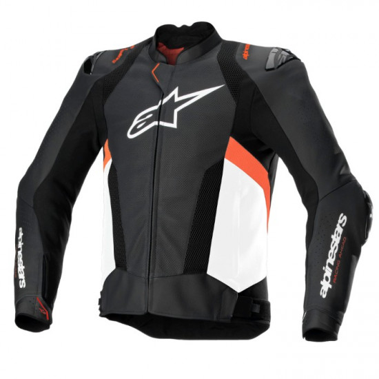 Alpinestars Missile V3 Airflow Leather Jacket Black White Red Fluo