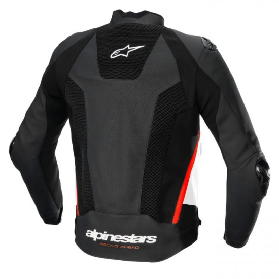 Alpinestars Missile V3 Airflow Leather Jacket Black White Red Fluo