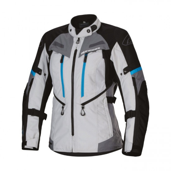 Alpinestars Stella Bogota Pro Drystar Jacket Ice Grey Black Cyan