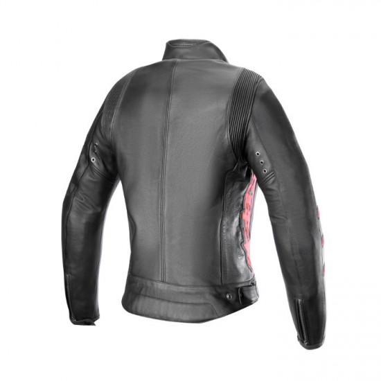 Alpinestars Stella Dyno Leather Jacket Black Haute Red