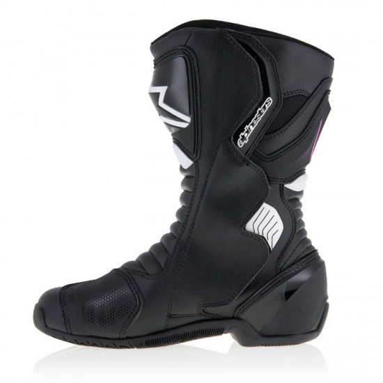 Alpinestars Stella SMX-6 V2 Drystar Black White Fuchsia Ladies Motorcycle Racing Boots - SKU 2243117123937