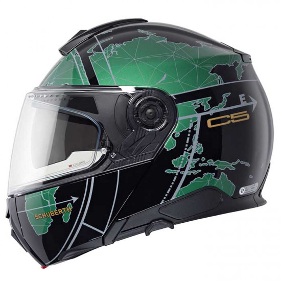 Schuberth C5 Globe Green Flip Front Motorcycle Helmets - SKU 910C5GLOBEGR53