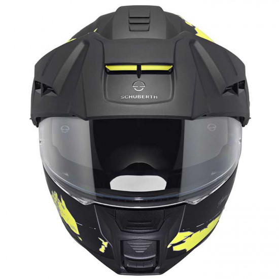 Schuberth E2 Atlas Yellow Flip Front Motorcycle Helmets - SKU 910E2ATYW53 from RaceLeathers Motorcycle Clothing