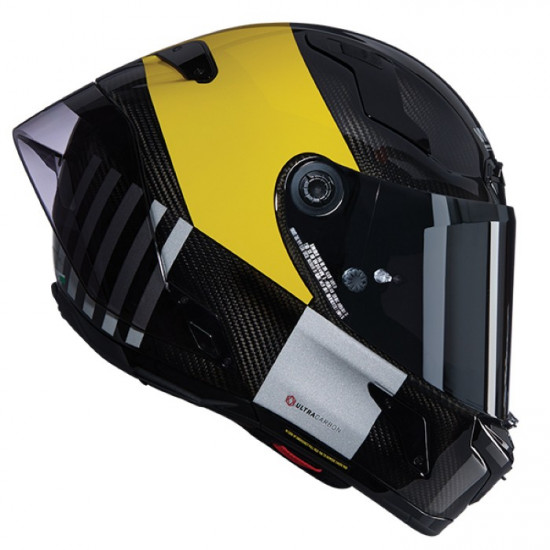 Nolan X-804 RS Combo Gara 350 Carbon Yellow Silver Full Face Helmets - SKU 550/840008403500