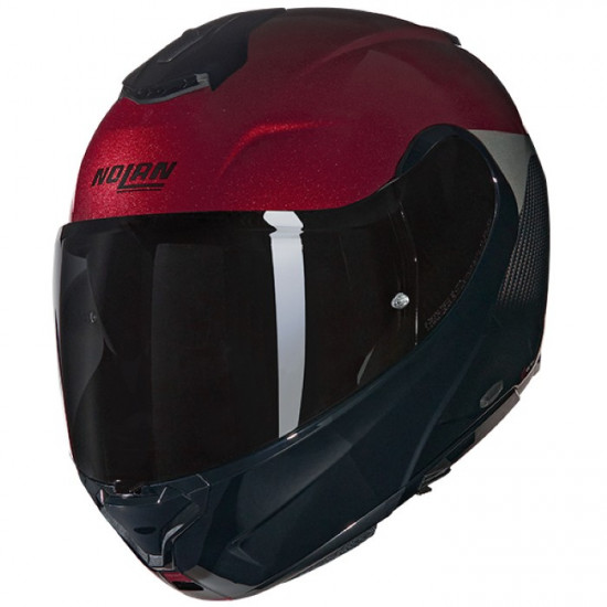 Nolan X-1005 Ultra Carbon Verniciatura Speciale 341 Red Carbon Silver Flip Front Motorcycle Helmets - SKU 551/150007303410