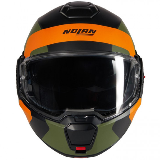 Nolan N120-1 Omocromo 345 Black Orange Green Flip Front Motorcycle Helmets - SKU 551/1F0007263450