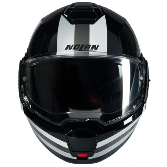 Nolan N120-1 Lineo  348 Black White Silver Flip Front Motorcycle Helmets - SKU 551/1F0007323480