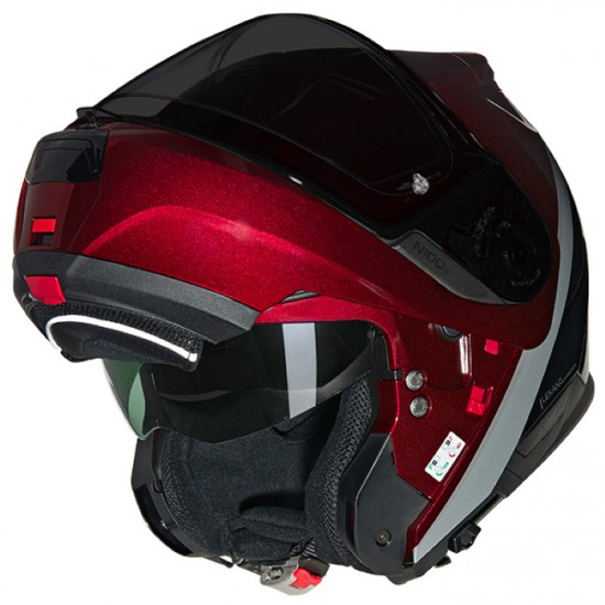 Nolan N100-6 Verniciatura Speciale 341 Red Black Silver Flip Front Motorcycle Helmets - SKU 551/160007303410 from RaceLeathers Motorcycle Clothing