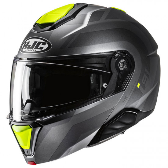 HJC I91 Arven MC3HSF Yellow Flip Front Motorcycle Helmets - SKU I91AY2XL from RaceLeathers Motorcycle Clothing