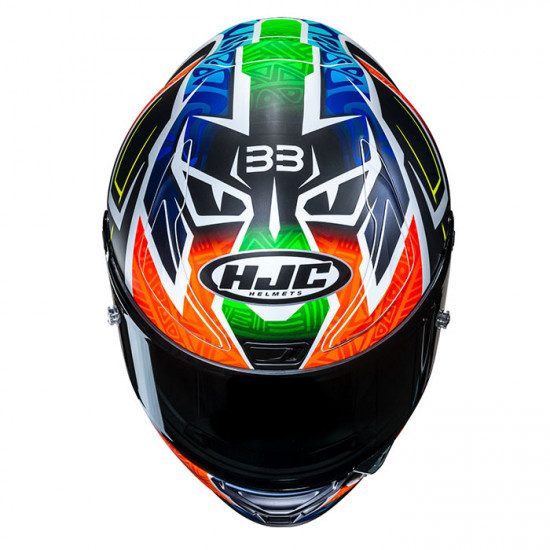 HJC RPHA 1 Binder Replica MC27SF Blue Orange Full Face Helmets - SKU RP1BR2XL from RaceLeathers Motorcycle Clothing