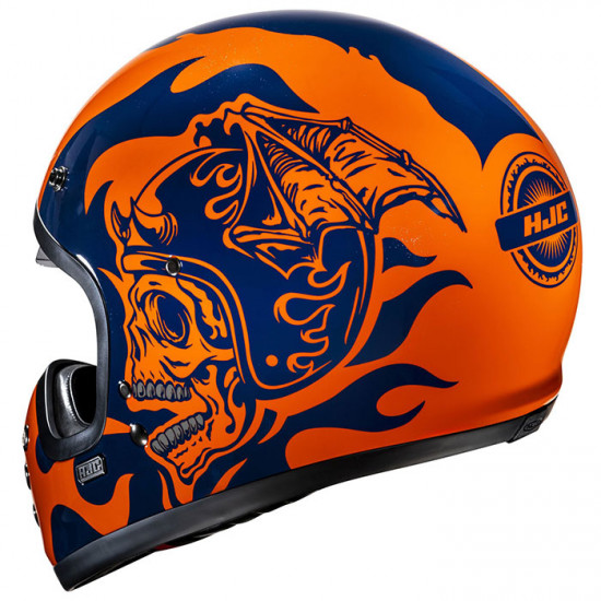 HJC V60 Flame MC27 Blue Orange Full Face Helmets - SKU V60FO2XL from RaceLeathers Motorcycle Clothing