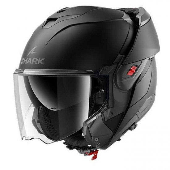 Shark OXO Matt Black Flip Front Motorcycle Helmets - SKU 235/HE8701E/KMA1 from RaceLeathers Motorcycle Clothing