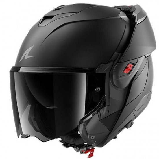 Shark OXO Dark Shadow Matt Black Flip Front Motorcycle Helmets - SKU 235/HE8703E/KMA1 from RaceLeathers Motorcycle Clothing