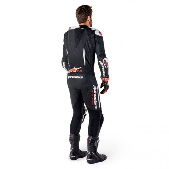 Alpinestars GP-R7 1 Pc Leather Suit Black White Red Fluo Leather Suits - SKU 3150125123148 from RaceLeathers Motorcycle Clothing