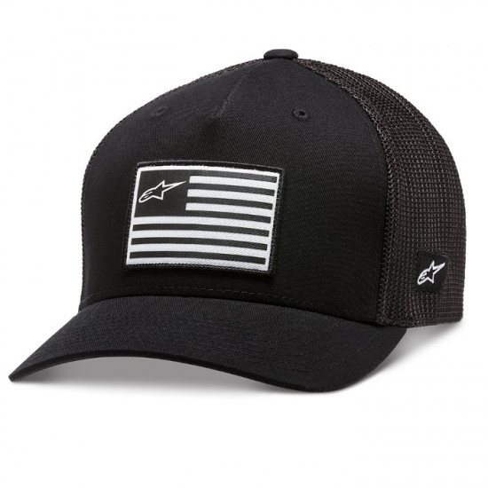 Alpinestars Flag Snapback Hat Black Black Casual Wear - SKU 1211810131010 from RaceLeathers Motorcycle Clothing