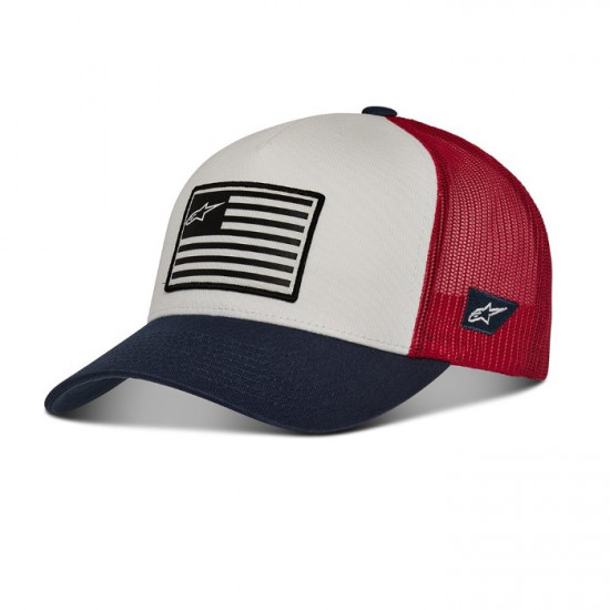 Alpinestars Flag Snapback Hat White Navy Red