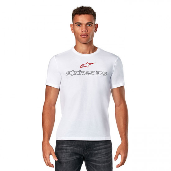 Alpinestars Linear Trace CSF Short Sleeve Tee White Casual Wear - SKU 124472250202XL from RaceLeathers Motorcycle Clothing