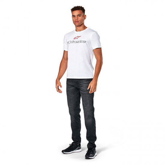 Alpinestars Linear Trace CSF Short Sleeve Tee White Casual Wear - SKU 124472250202XL from RaceLeathers Motorcycle Clothing