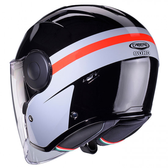 Caberg Soho Zephir Black Grey Red Open Face Helmets - SKU 0841314 from RaceLeathers Motorcycle Clothing