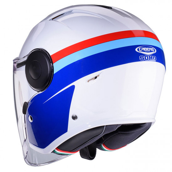 Caberg Soho Zephir White Blue Red Open Face Helmets - SKU 0853379 from RaceLeathers Motorcycle Clothing