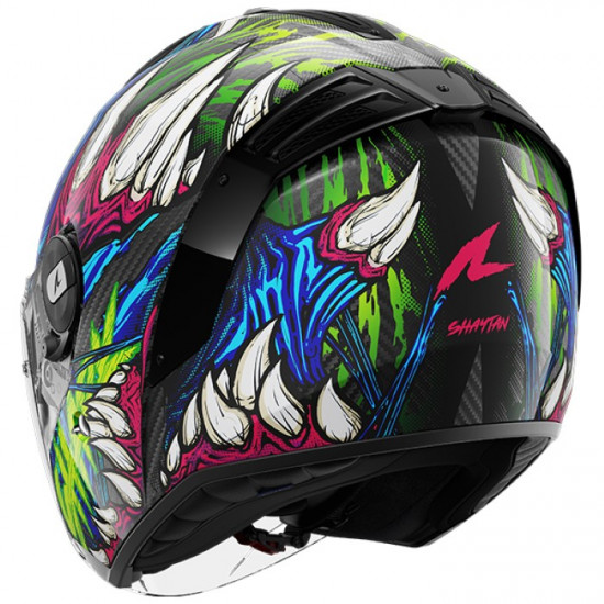 Shark RS Jet Carbon Shaytan Carbon Green Violet Open Face Helmets - SKU 235/HE8212E/KGV1 from RaceLeathers Motorcycle Clothing