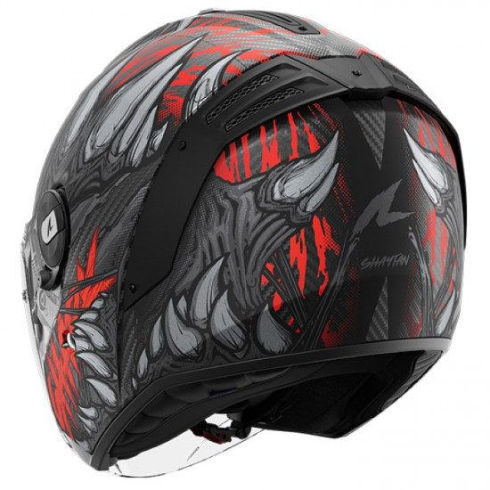 Shark RS Jet Carbon Shaytan Matt Carbon Red Anthracite Open Face Helmets - SKU 235/HE8213E/KRA1 from RaceLeathers Motorcycle Clothing