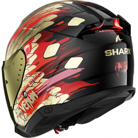 Shark Skwal I3 Jet Venum Black Red Gold Open Face Helmets - SKU 235/HE3520E/KRQ1 from RaceLeathers Motorcycle Clothing