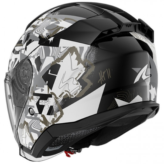 Shark Skwal Jet Pranz Black White Gold Open Face Helmets - SKU 235/HE3810E/KWQ1 from RaceLeathers Motorcycle Clothing